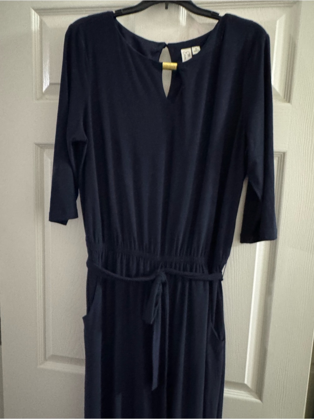 Navy Tie-Waist Jumpsuit